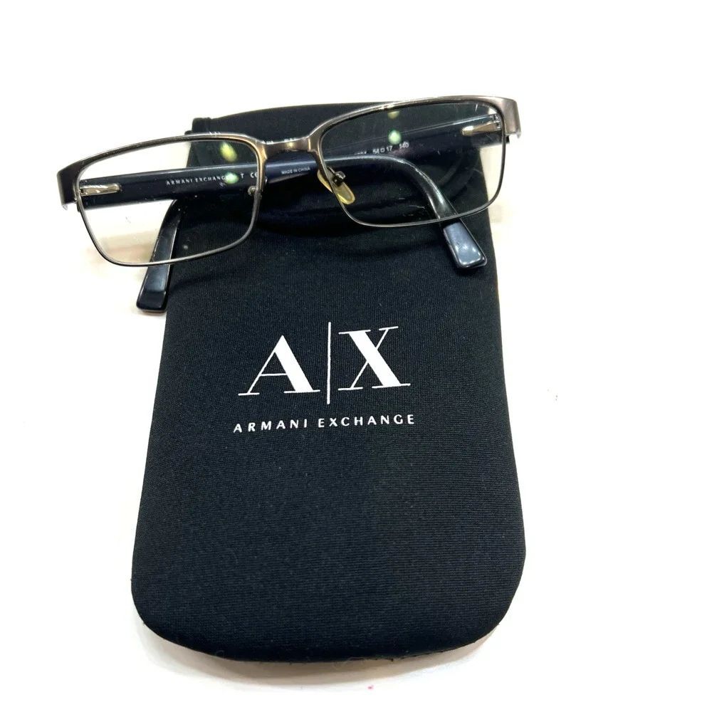 AX Armani Exchange Eyeglasses Frames 54-17-140 Pewter Blue Flex Temples Full Rim